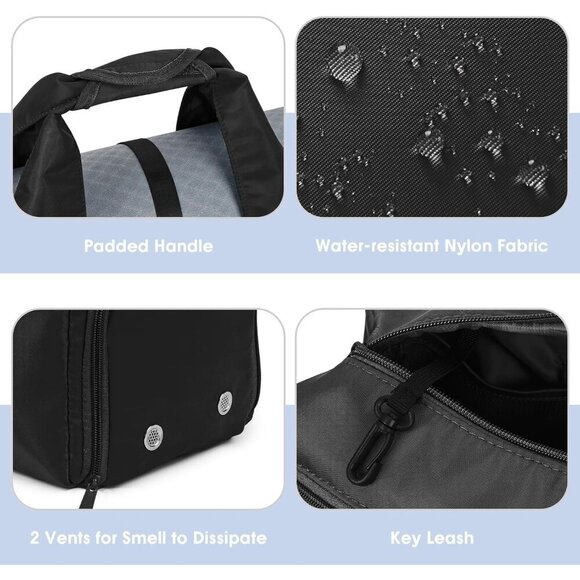 Gym Bag for Women, Yoga Tote with Shoe Compartment & Wet Pocket Black - Picture 3 of 6